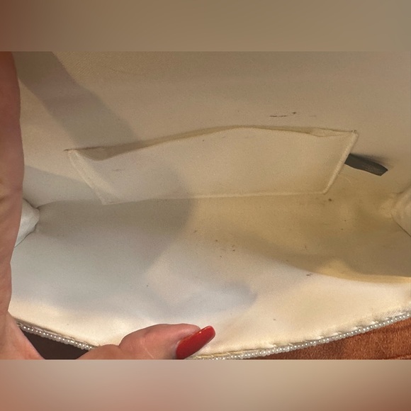 Lisa Loren Vintage Hand Beaded Pearl Evening Bag Bridal Crossbody Ivory - Picture 11 of 11